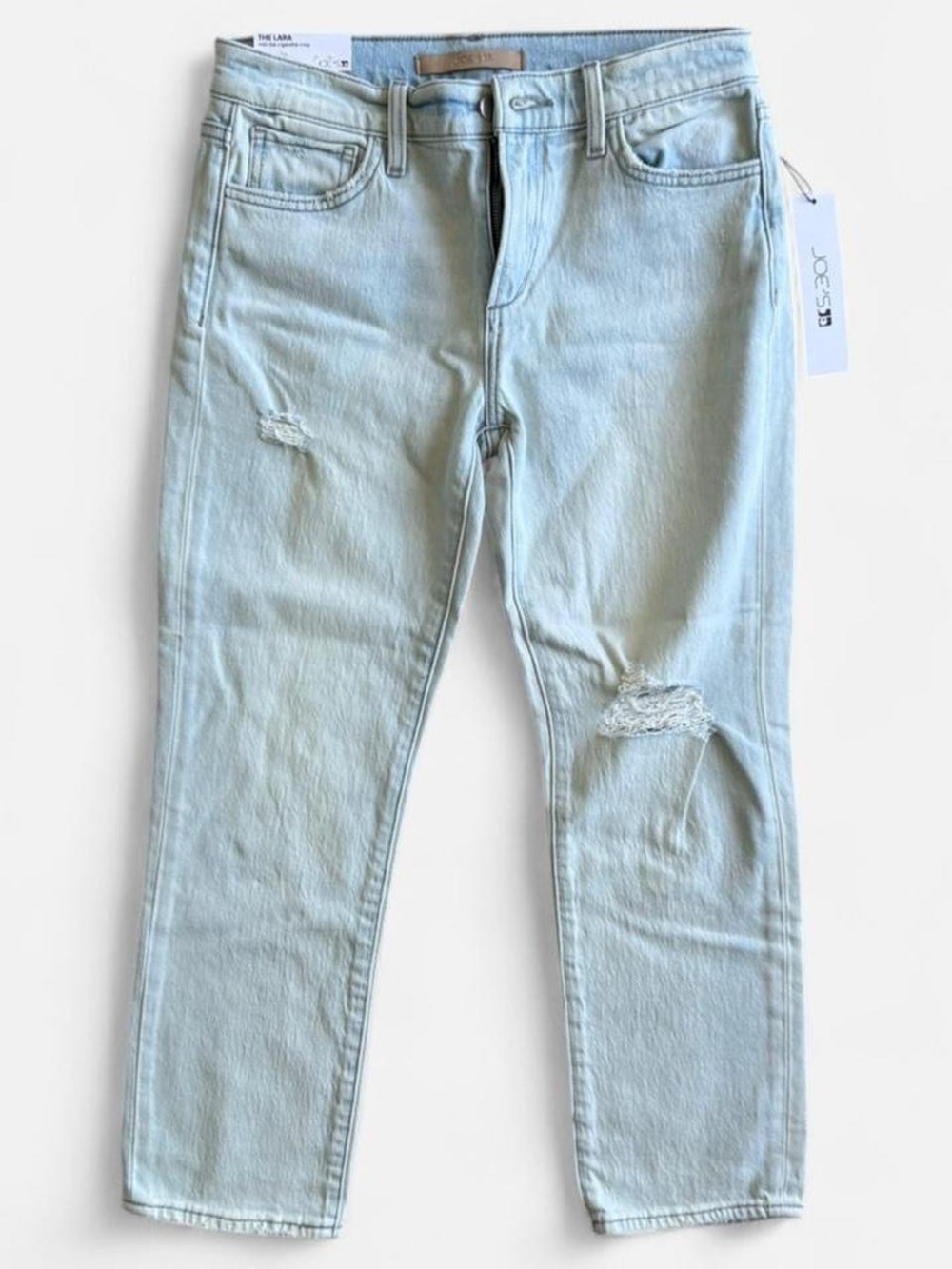 Joe's Jeans Light the Lara Blue Ankle Crop Distressed Women’s Jeans